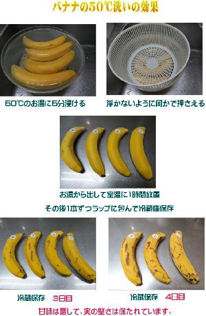 バナナの50℃洗い